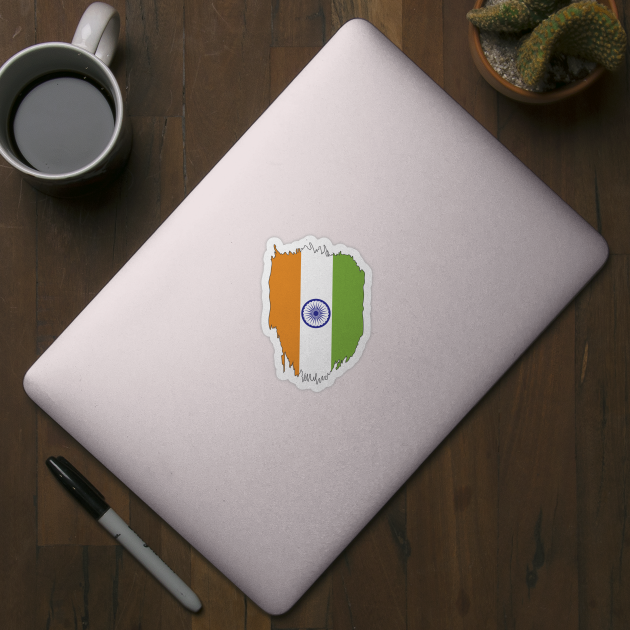 India Flag in Tricolor with Ashoka Chakra Desi Indian by alltheprints